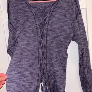 Lululemon Laced With Intent Long Sleeve Athletic Shirt. Tie Up Back